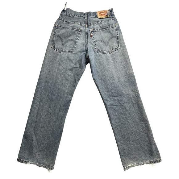 VTG Levis 569 Jeans Boys 16 Blue Loose Straight Denim Distressed Baggy Y2K 2000s - Picture 1 of 16